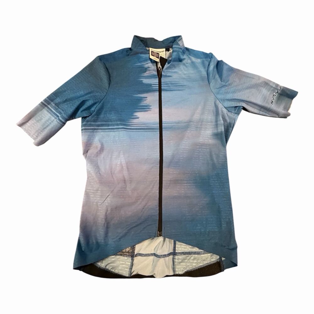 Shimano Cycling Jersey Mens US Small Blue Full Zip Made in Italy EU M S-Phyre